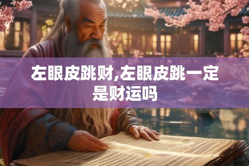 左眼皮跳财,左眼皮跳一定是财运吗