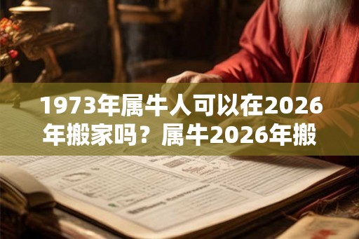 1973年属牛人可以在2026年搬家吗？属牛2026年搬家好吗？