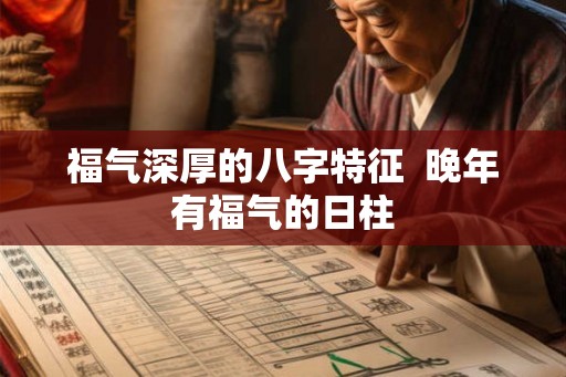 福气深厚的八字特征  晚年有福气的日柱