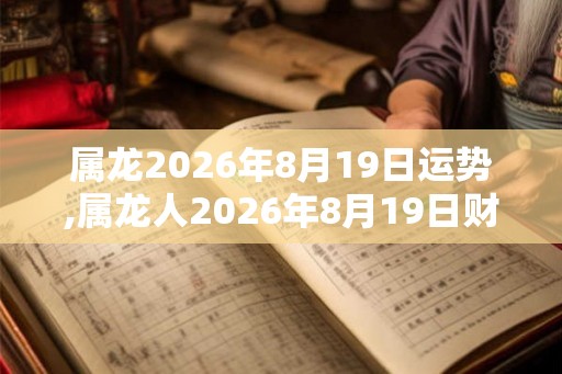 属龙2026年8月19日运势,属龙人2026年8月19日财运,生肖龙2026年8月19日运势
