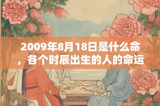 2009年8月18日是什么命,各个时辰出生的人的命运 2009年8月18日是什么命,各个时辰出生的人的命运