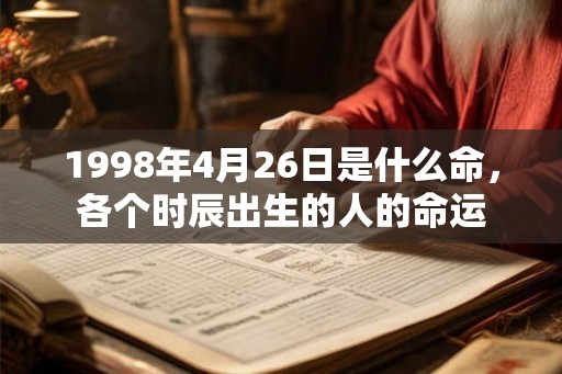 1998年4月26日是什么命,各个时辰出生的人的命运 1998年4月26日是什么命,各个时辰出生的人的命运