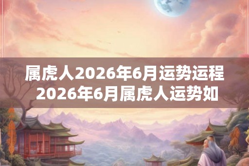 属虎人2026年6月运势运程 2026年6月属虎人运势如何