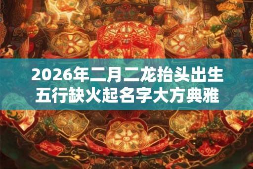 2026年二月二龙抬头出生五行缺火起名字大方典雅