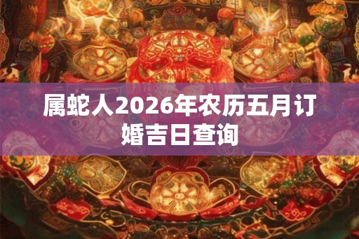 属蛇人2026年农历五月订婚吉日查询 属蛇人2026年农历五月订婚吉日查询