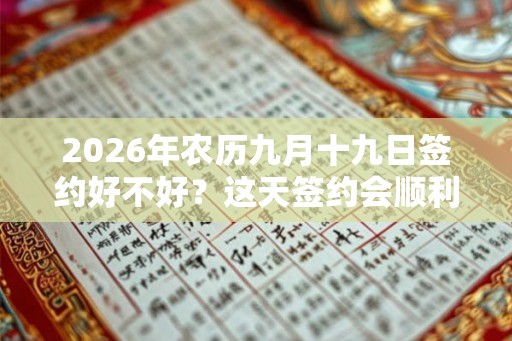 2026年农历九月十九日签约好不好？这天签约会顺利吗？
