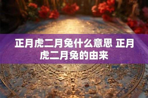 正月虎二月兔什么意思 正月虎二月兔的由来
