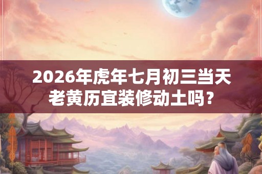 2026年虎年七月初三当天老黄历宜装修动土吗? 2026年虎年七月初三当天老黄历宜装修动土吗?