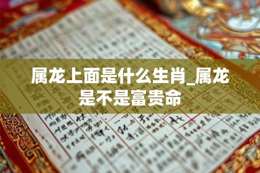 属龙上面是什么生肖_属龙是不是富贵命
