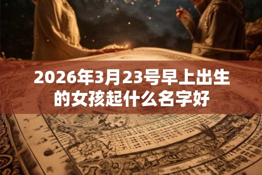 2026年3月23号早上出生的女孩起什么名字好