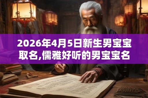 2026年4月5日新生男宝宝取名,儒雅好听的男宝宝名