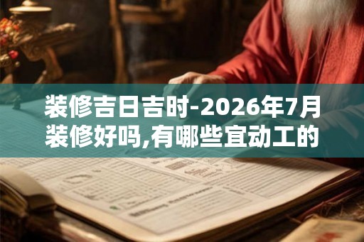 装修吉日吉时-2026年7月装修好吗,有哪些宜动工的好日子