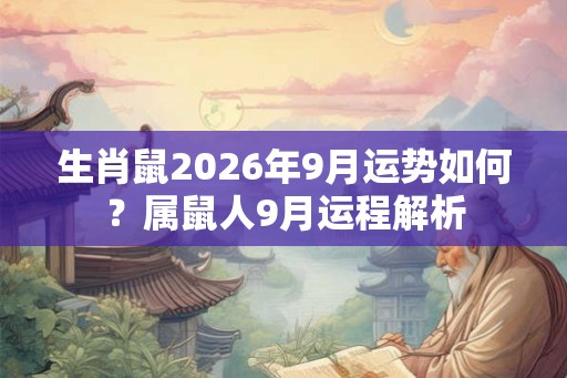 生肖鼠2026年9月运势如何?属鼠人9月运程解析 生肖鼠2026年9月运势如何?属鼠人9月运程解析