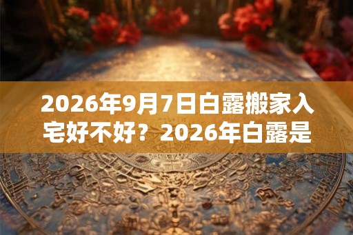2026年9月7日白露搬家入宅好不好？2026年白露是搬家吉日吗？