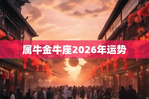 属牛金牛座2026年运势