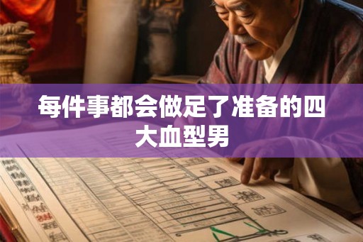 每件事都会做足了准备的四大血型男