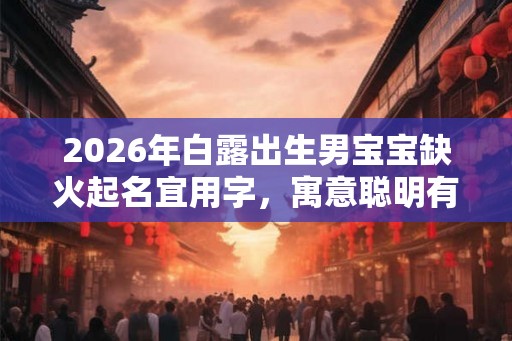 2026年白露出生男宝宝缺火起名宜用字，寓意聪明有前程