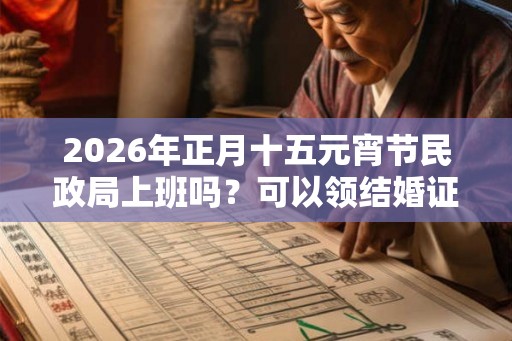 2026年正月十五元宵节民政局上班吗？可以领结婚证吗？