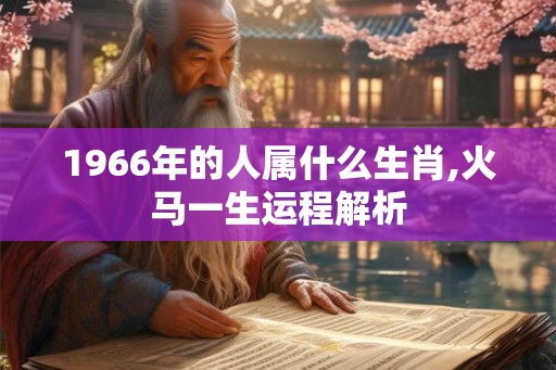 1966年的人属什么生肖,火马一生运程解析