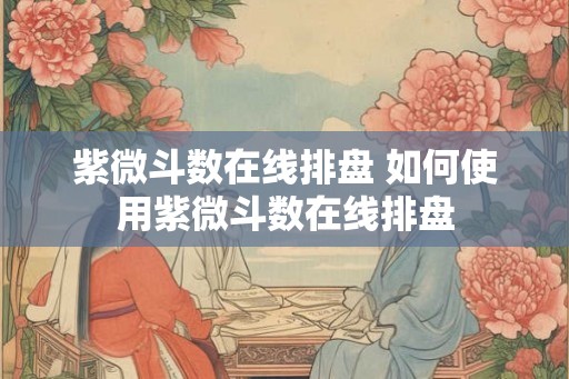 紫微斗数在线排盘 如何使用紫微斗数在线排盘