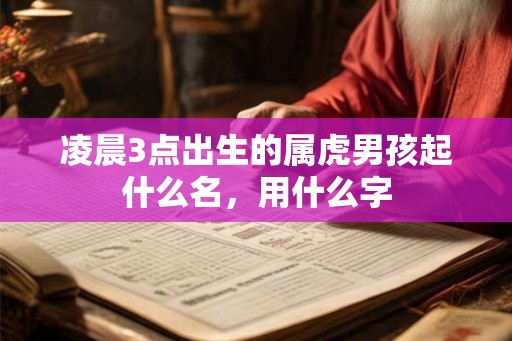 凌晨3点出生的属虎男孩起什么名，用什么字
