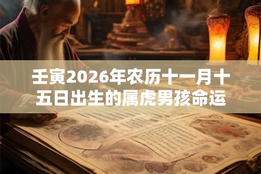 壬寅2026年农历十一月十五日出生的属虎男孩命运