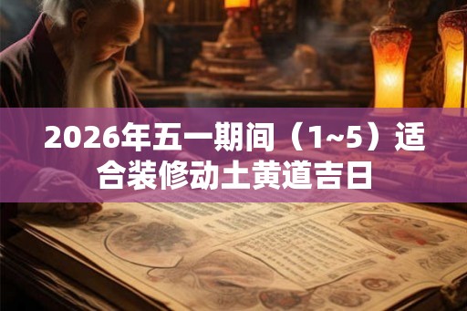 2026年五一期间（1~5）适合装修动土黄道吉日