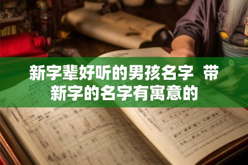 新字辈好听的男孩名字  带新字的名字有寓意的