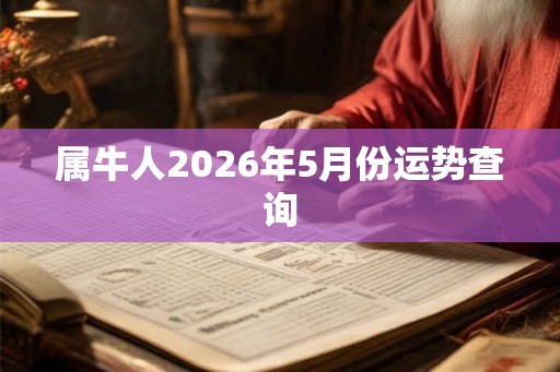 属牛人2026年5月份运势查询