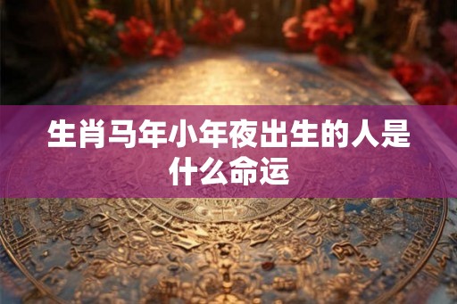 生肖马年小年夜出生的人是什么命运