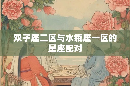 双子座二区与水瓶座一区的星座配对