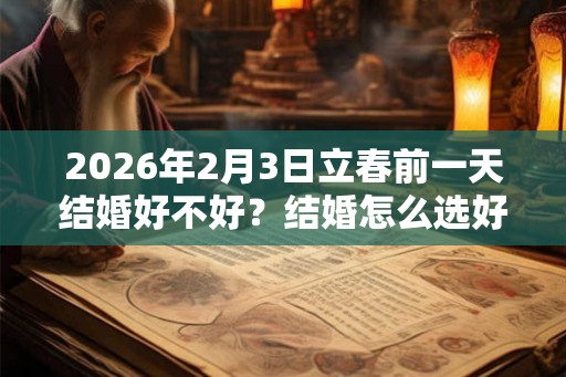 2026年2月3日立春前一天结婚好不好？结婚怎么选好日子？