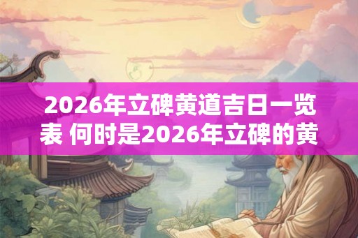 2026年立碑黄道吉日一览表 何时是2026年立碑的黄道吉日