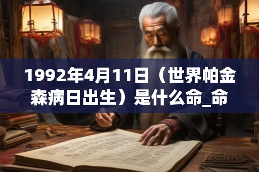 1992年4月11日（世界帕金森病日出生）是什么命_命运如何