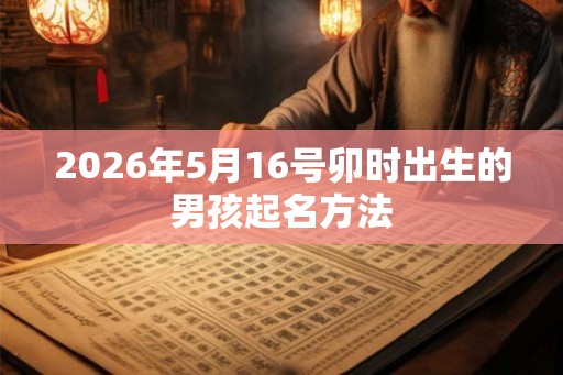 2026年5月16号卯时出生的男孩起名方法