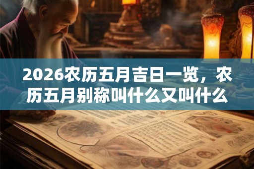 2026农历五月吉日一览，农历五月别称叫什么又叫什么月？