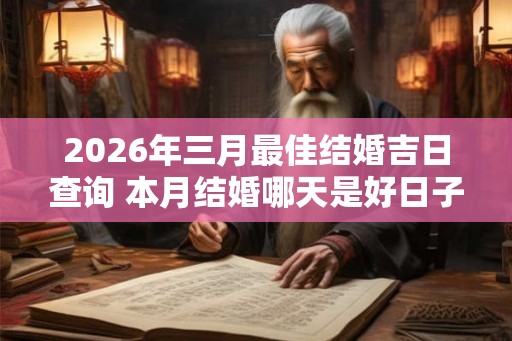 2026年三月最佳结婚吉日查询 本月结婚哪天是好日子