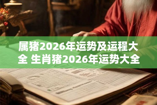 属猪2026年运势及运程大全 生肖猪2026年运势大全！
