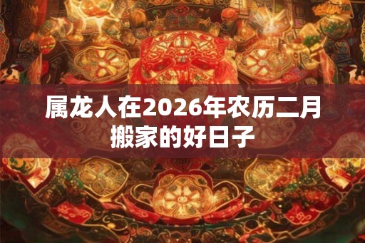 属龙人在2026年农历二月搬家的好日子