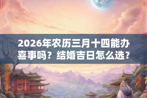 2026年农历三月十四能办喜事吗？结婚吉日怎么选？