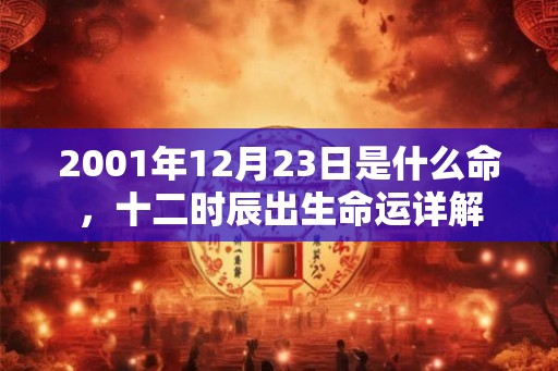 2001年12月23日是什么命，十二时辰出生命运详解
