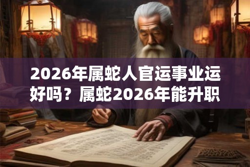 2026年属蛇人官运事业运好吗？属蛇2026年能升职加薪吗？