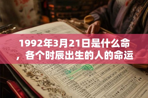 1992年3月21日是什么命,各个时辰出生的人的命运 1992年3月21日是什么命,各个时辰出生的人的命运