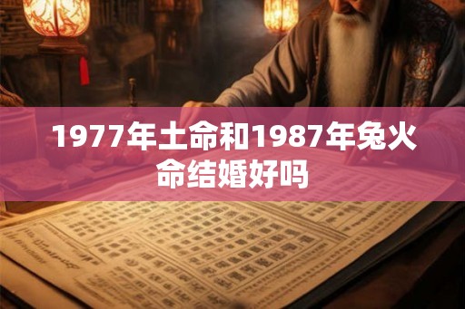 1977年土命和1987年兔火命结婚好吗