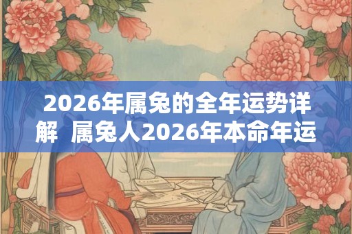 2026年属兔的全年运势详解 属兔人2026年本命年运势 2026年属兔的全年运势详解 属兔人2026年本命年运势
