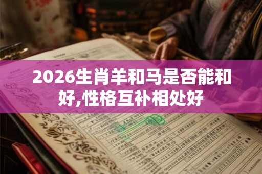 2026生肖羊和马是否能和好,性格互补相处好