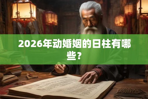 2026年动婚姻的日柱有哪些? 2026年动婚姻的日柱有哪些?