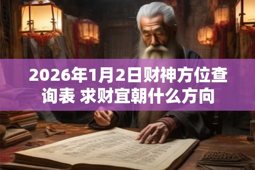 2026年1月2日财神方位查询表 求财宜朝什么方向