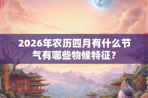 2026年农历四月有什么节气有哪些物候特征？