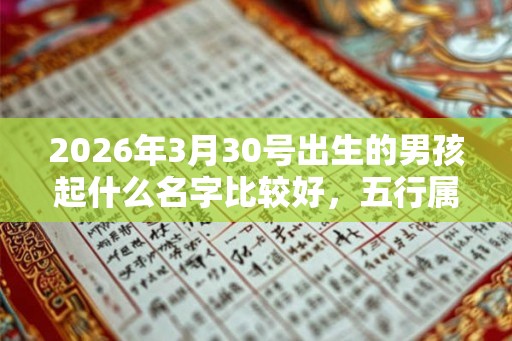 2026年3月30号出生的男孩起什么名字比较好，五行属什么
